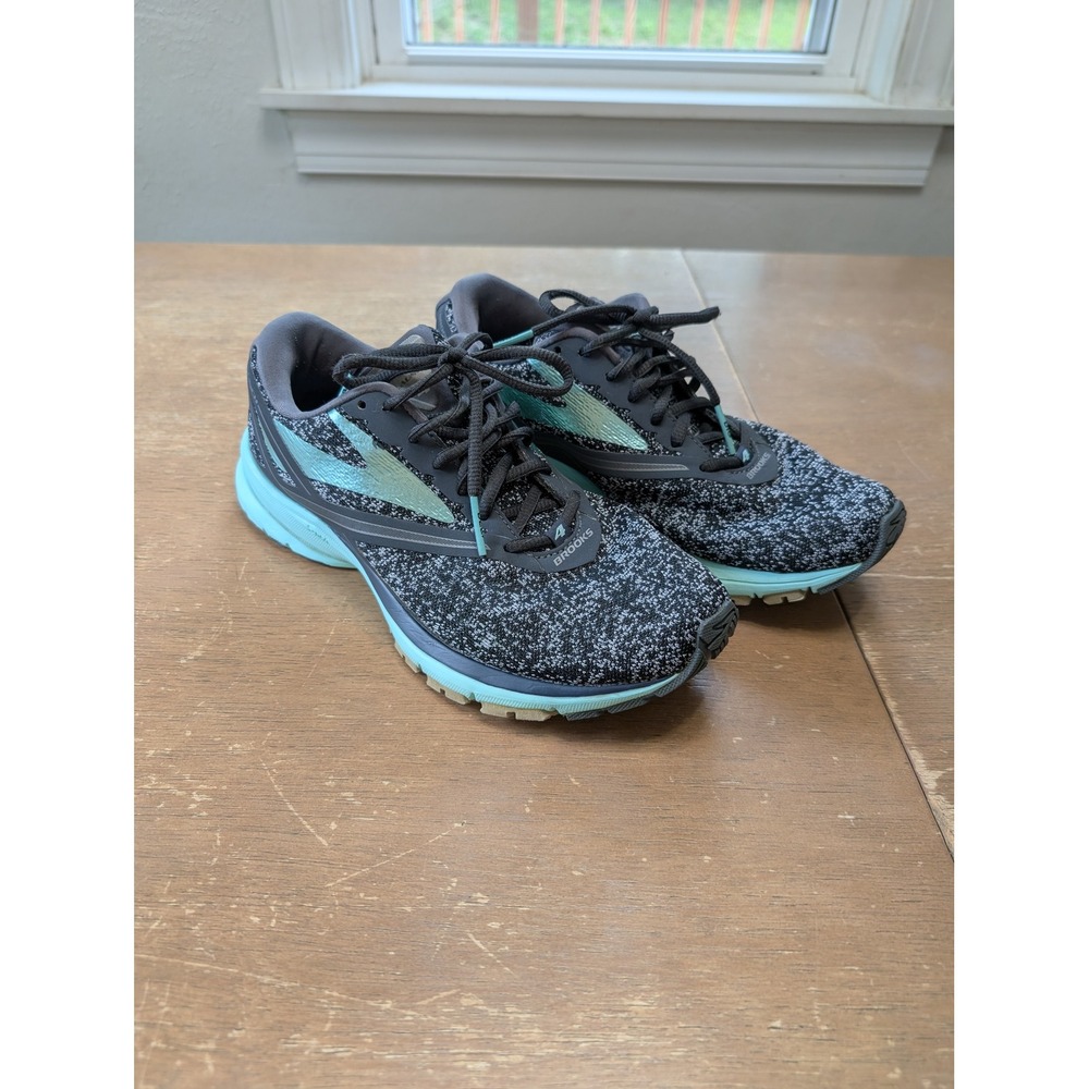 Brooks Launch 4 Womens Running Shoes Black Grey Teal Size‎ 9 gym workout